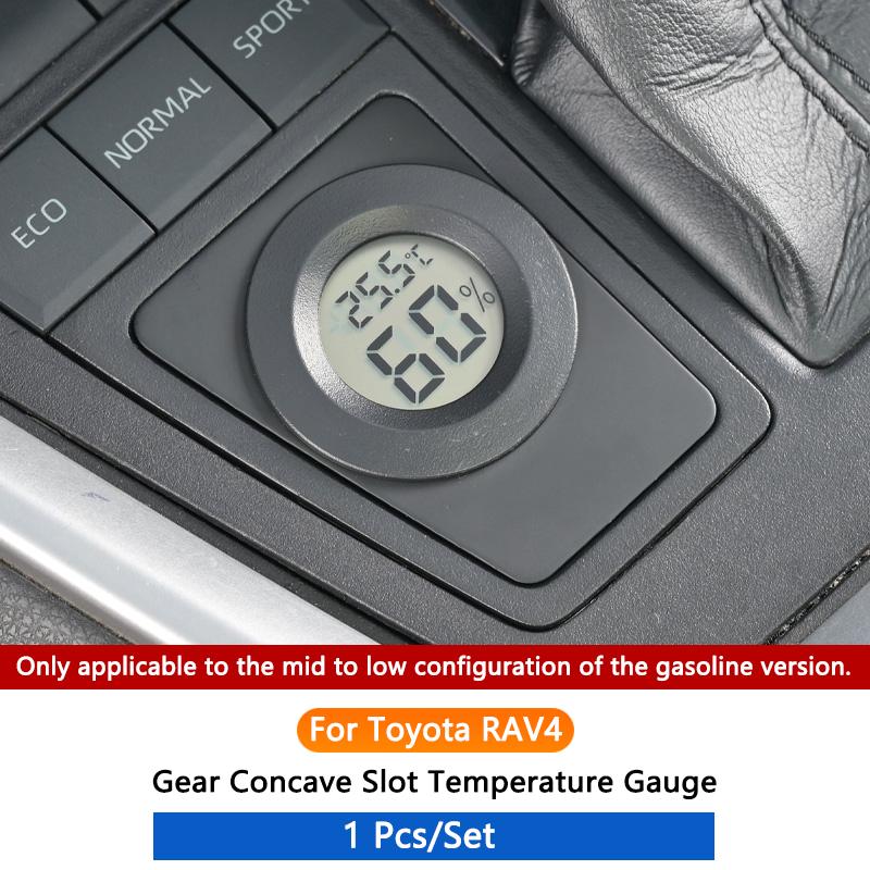 QHCP Car Gear Panel Thermometer Hygrometer Quartz Clock Fit For Toyota RAV4 20-24 Gasoline Version Low Configuration Accessories