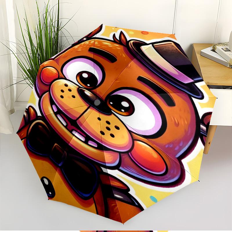 Five Nights At Freddy's Print Automatic Open Close Umbrella, Portable Foldable Umbrella, for Outdoor Commute Camping Trip, Ideal Birthday Gift