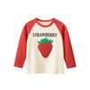 Girls' New Spring Korean-Style Brand Foreign Trade Children's Clothing, Children's Patchwork Strawberry Pure Cotton Long-Sleeve T-Shirt Baby Clothes