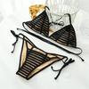 Bikini sexy de tiras con rejilla, microtraje de baño sin espalda, traje de baño Y2K para mujer, diseño de tendencia 2026, traje de baño de playa de dos piezas con tanga triangular.