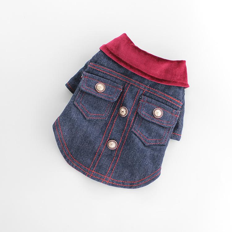 

Пальто с воротником из бархата для домашних животных, одежда для маленьких и средних собак, повседневный ковбойский комплект, одежда из хлопка с четырьмя штанинами, зимняя одежда из двух штанин XL