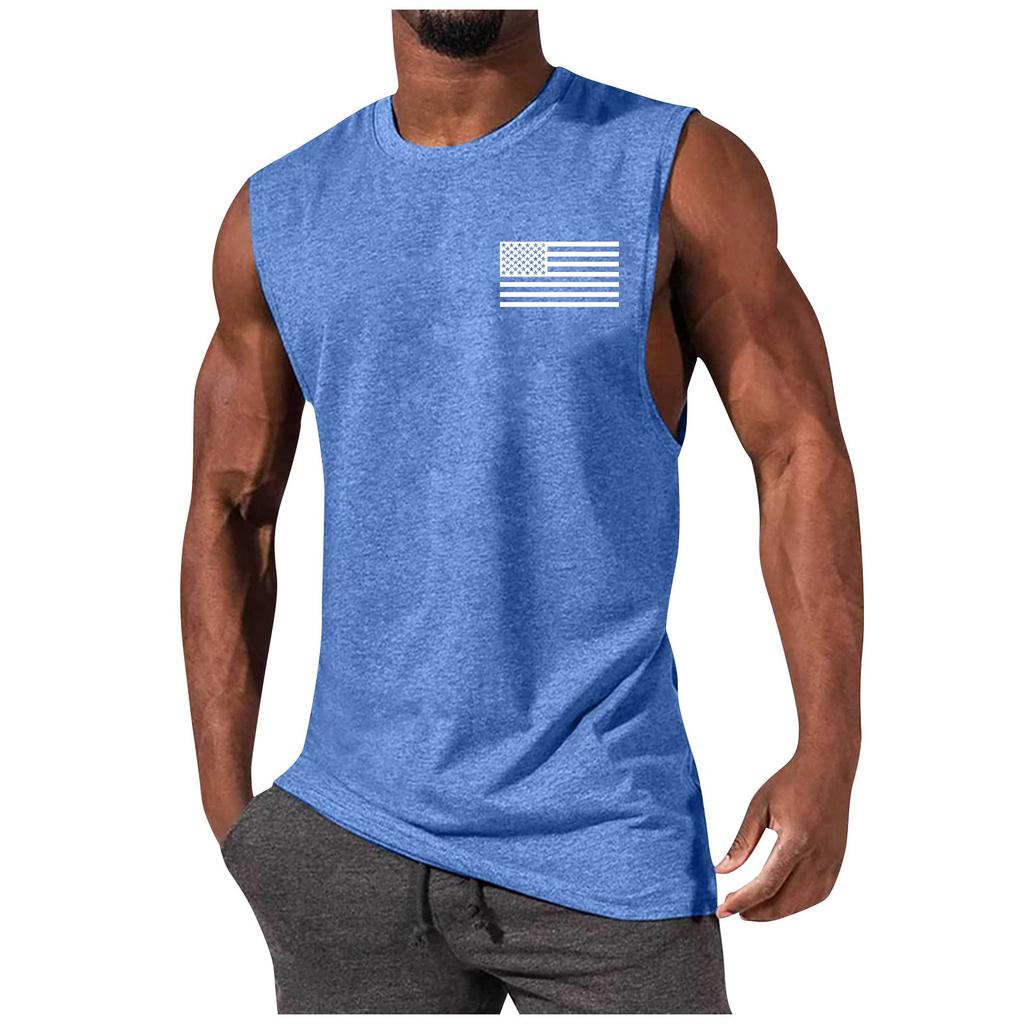 Men's Summer Fashion Casual Sleeveless Vest Tops Men's Summer Printed Sleeveless Vest