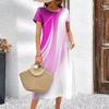 Abiti con Stampa Digitale 3D Donna Estate Manica Corta Scollo O Casual Ampio Vestito
