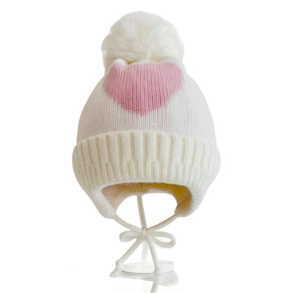 0-3Year Solid Color Baby Knitted Hat Plush Ball Children Warm Cap Beanie Hats Newborn Toddler
