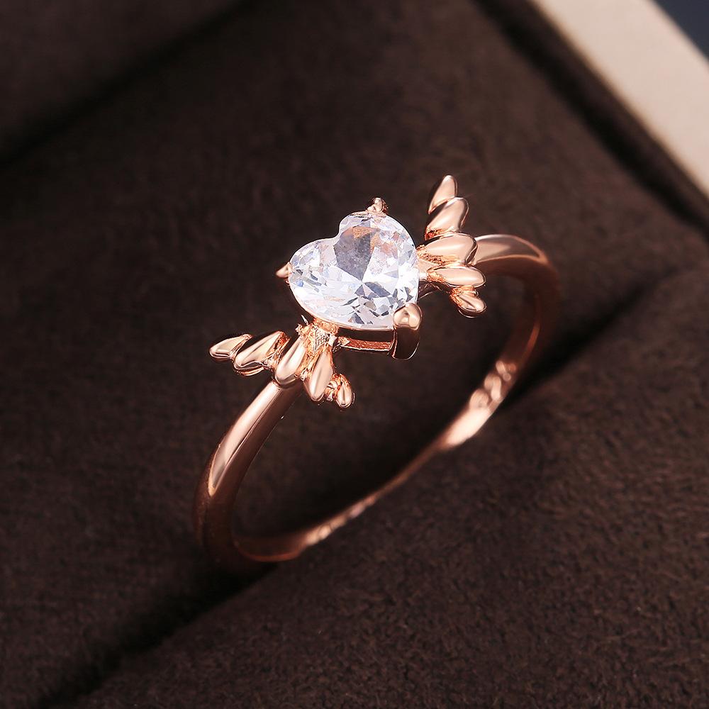 Hot Sale, Beautiful Creative Micro-inlaid Zircon Love Ring Women's Personalized Creative Ring Jewelry