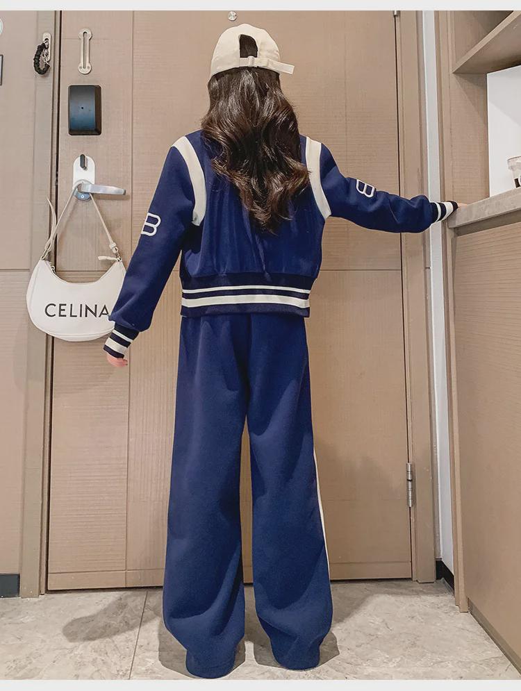 Stilvolle Frühlings- und Herbstsportbekleidung für Mädchen: Trendiges Zweiteiler-Set für Kinder