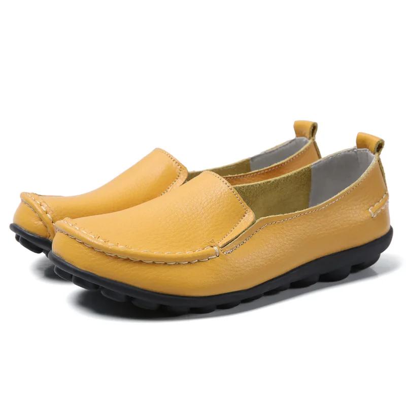 Fashion Women Flats Genuine Leather Fashion Footwear Women Shoe Moccasins Shoes Women Slip On Flat Shoes Soft Plus Size Tenis Feminino