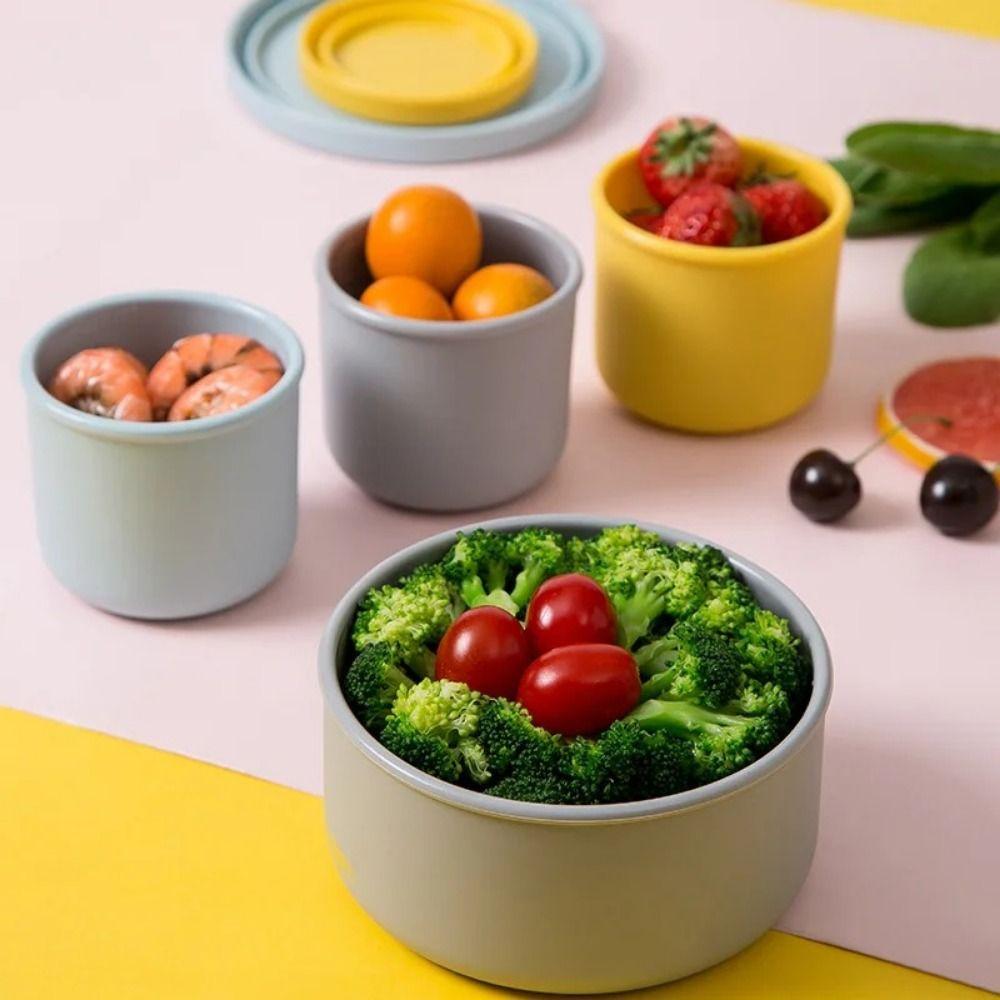 Reusable Lunch Boxes Lids Silicone Bowl Eco-friendly Freezer Molds  Kids