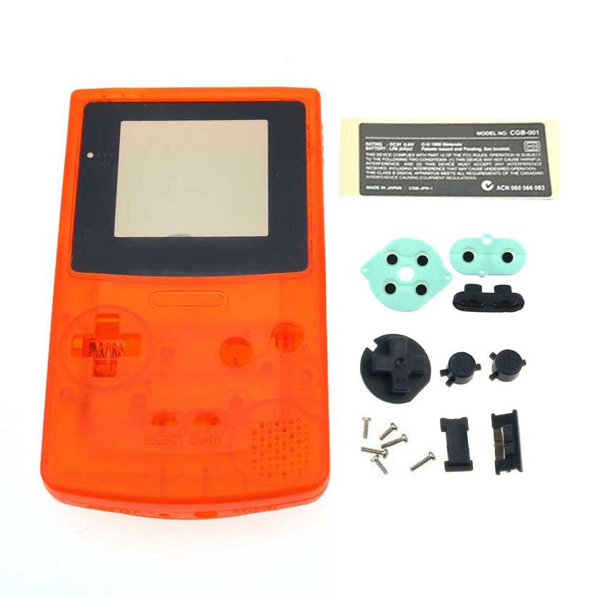 JCD Kunststoffgehäuse für Gameboy Advance GBC-Konsole mit Tasten, Schrauben, Aufklebern und Etikettenteilen