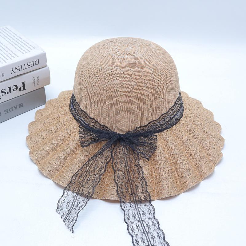 Straw Straw Hat Women's Big Eaves Beach Hat Summer Shading Sun Hat Outdoor Travel Seaside Spring and Autumn Versatile