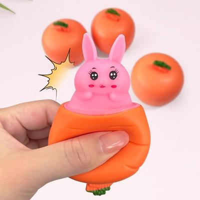 Squeeze Toys Carrot Rabbit Cup Fidget Toys Bunny Stress Relief Sensory Toys for Autistic Children Adult Anxiety ADHD Party Favor