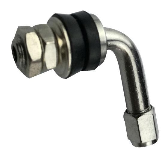 4 Pezzi Angolo Retto Cromo Metallo Auto Moto Ruota Pneumatico Steli Valvola Pneumatico Bullone