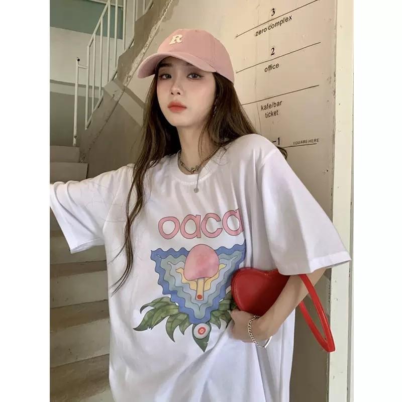 Casablanca 23 Frühling und Sommer Neuheit Fantasie Tor Sternenhimmel Schloss Casa Buchstaben Logo Kurzarm Partner T-Shirt