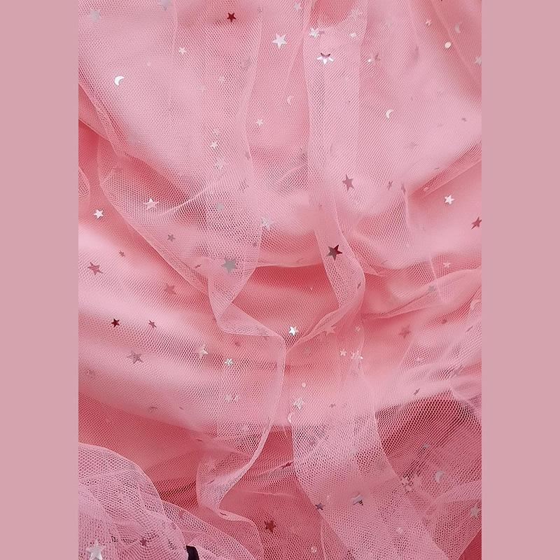 Süßes süßes Mädchen, Stern, Perlenschleife, Feenschleier, Rüschen, ausgestellte Ärmel, Studentin, Hochzeit, Brautjungfer, Party