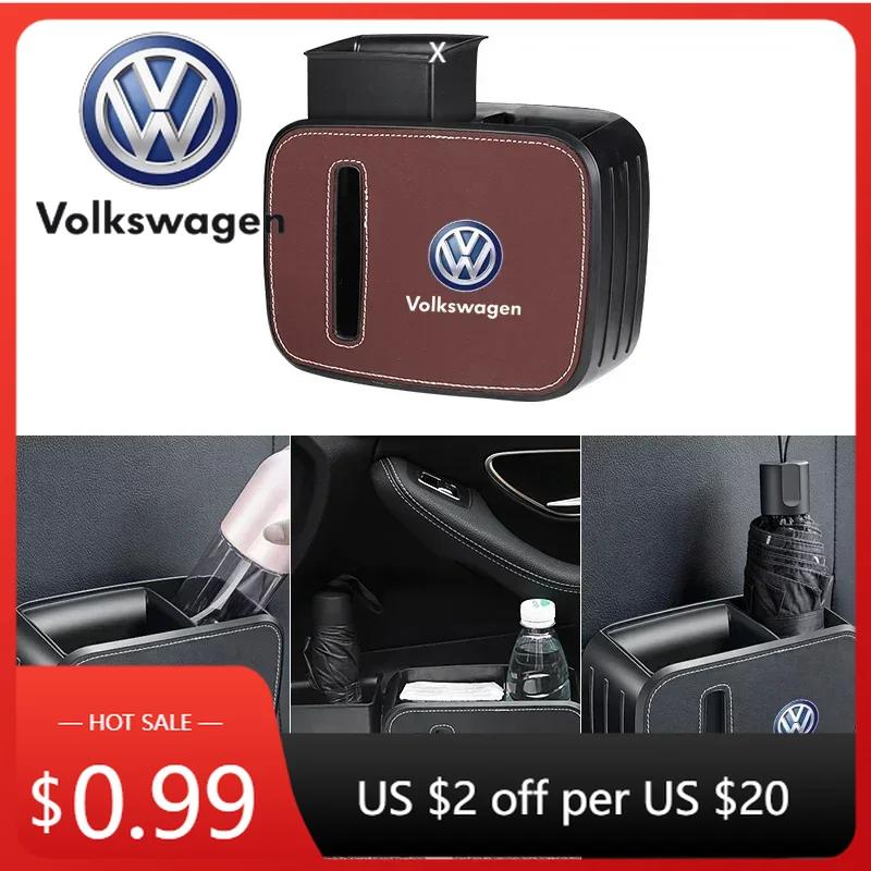 For Volkswagen 1J26For VOLKSWAGEN VW 2025 For VW POLO Multifunctional car seat back trash can Storage box For Volkswagen VW Jetta Polo T4 T5 T6 Sha