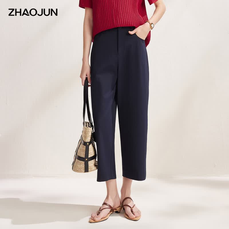 Zhaojun Women s 2026 Spring Summer Cropped Straight-Leg Commuter Pants XL