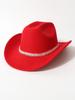 Bohemian Gentleman's Hat Ladies Unisex Elegant Top Hat Z Chain Diamond Wide Brim Cowboy Hat Prom Hat