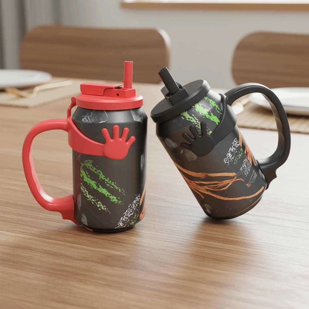Palm Design Soda Can Handle with Suction Cup Soda Can Grip Portable Soda Can Support Party