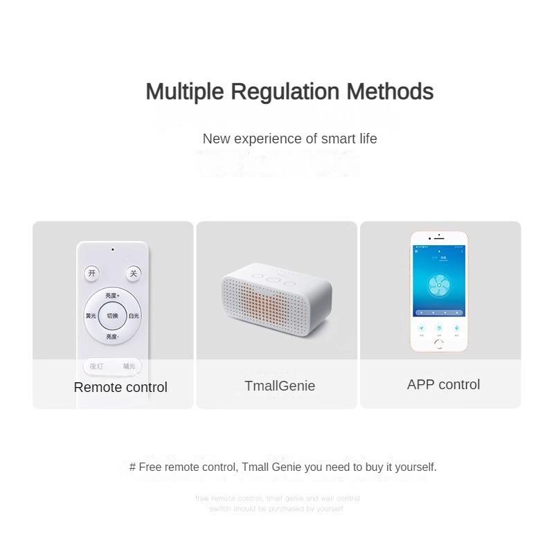 New Cream Style Bedroom 360 degree Shake Head Intelligent Dimmable Children's Room Ceiling Fan Lamp Electric Fan Ceiling Light 52 * 20cm