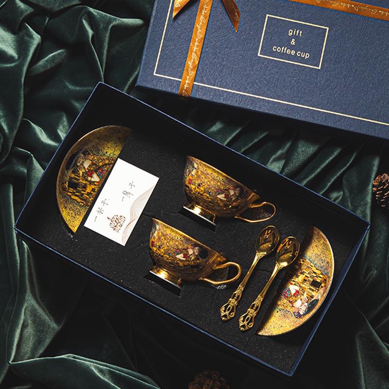 Europejski Bone China Ceramiczny Kubek do Kawy Spodek Łyżeczka Zestaw Angielski Popołudniowy Herbata Kubek do Kawy Domowy Zestaw Herbaciany Luksusowy Kubek Prezentowy Herbata