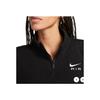Nike Letter Print Stand Collar Half-Zip Cropped Sweatshirt Women Tops Black FB8068-010
