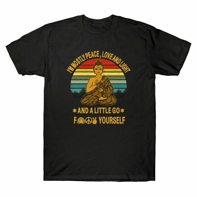 Cotton Im Love Light Vintage Namaste Mostly Peace Graphic Tee Shirt And S