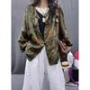 Retro Ethnic Cottonlinen Womens Style Jacket 2026 Spring Collection Distressed Print Chic Versatile