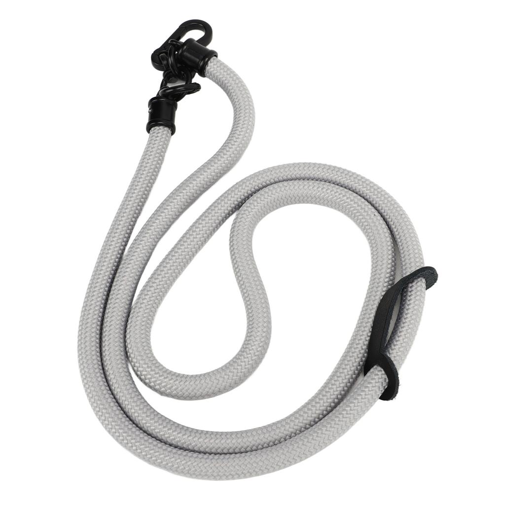 10MM Cell Phone Lanyard Metal Polyester Adjustable Shoulder Strap Around Neck Strap for Most Smartphones Grey