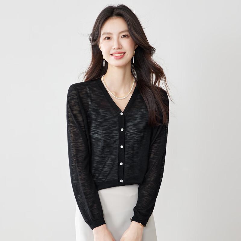 CARBAMMI Women's Short V-Neck Thin Knit Cardigan