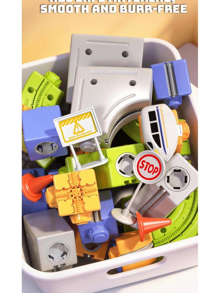 3D High-Speed Rail Train & Roller Coaster Building Block Set - Educational Toy Gift