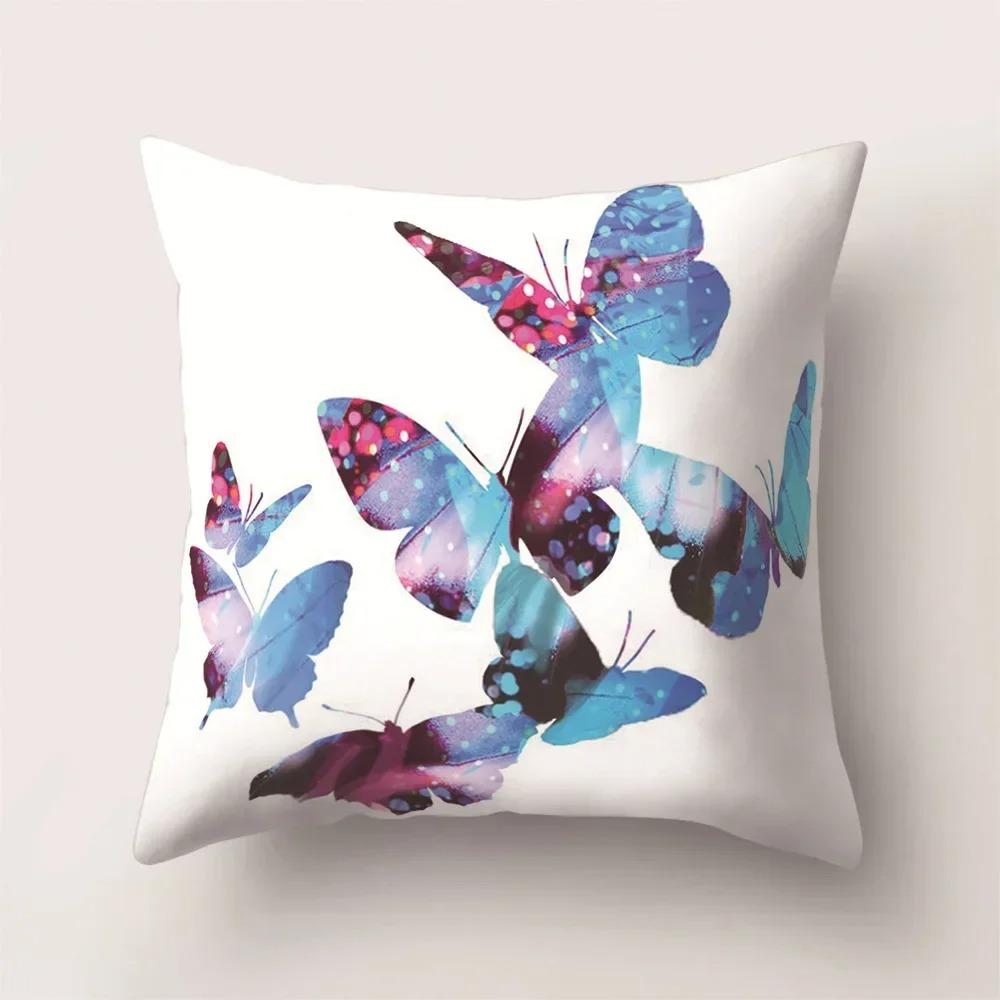Colorful Butterfly Pillowcase Pattern Cushion Covers For Sofa Bedroom Car Pillowcase