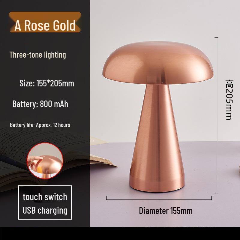 Danish Mushroom Lamp - Touch Bedside Night Light and Decorative Desk Lamp for Bars and Restaurants.