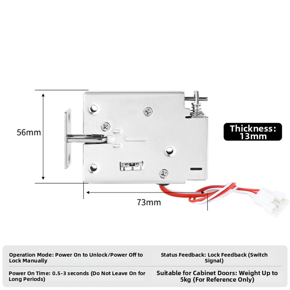 Adjustable Force 12V DC Solenoid Cabinet Lock 73mm Steel Electronic Control Latch For Vending Machine Storage Unit Security Door