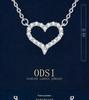 925 Sterling Silver Heart Pendant Necklace, White Gold Plated - Perfect Gift for Women