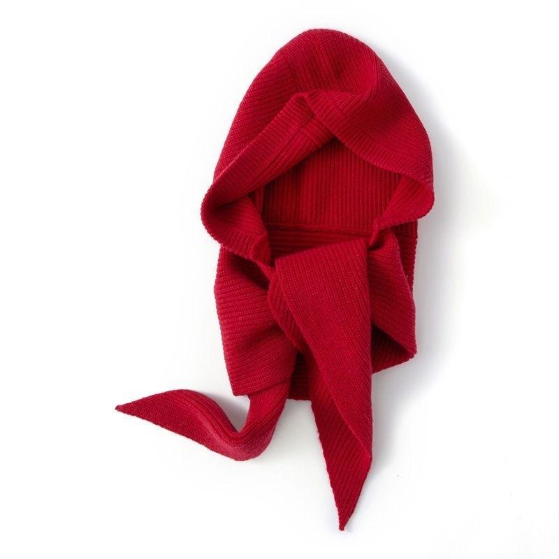 Korean Balaclava Bonnet Beanies Autumn Winter Warm Hat Scarf One-piece Thickened Knitted Hat Neck Protection Winter Accessories
