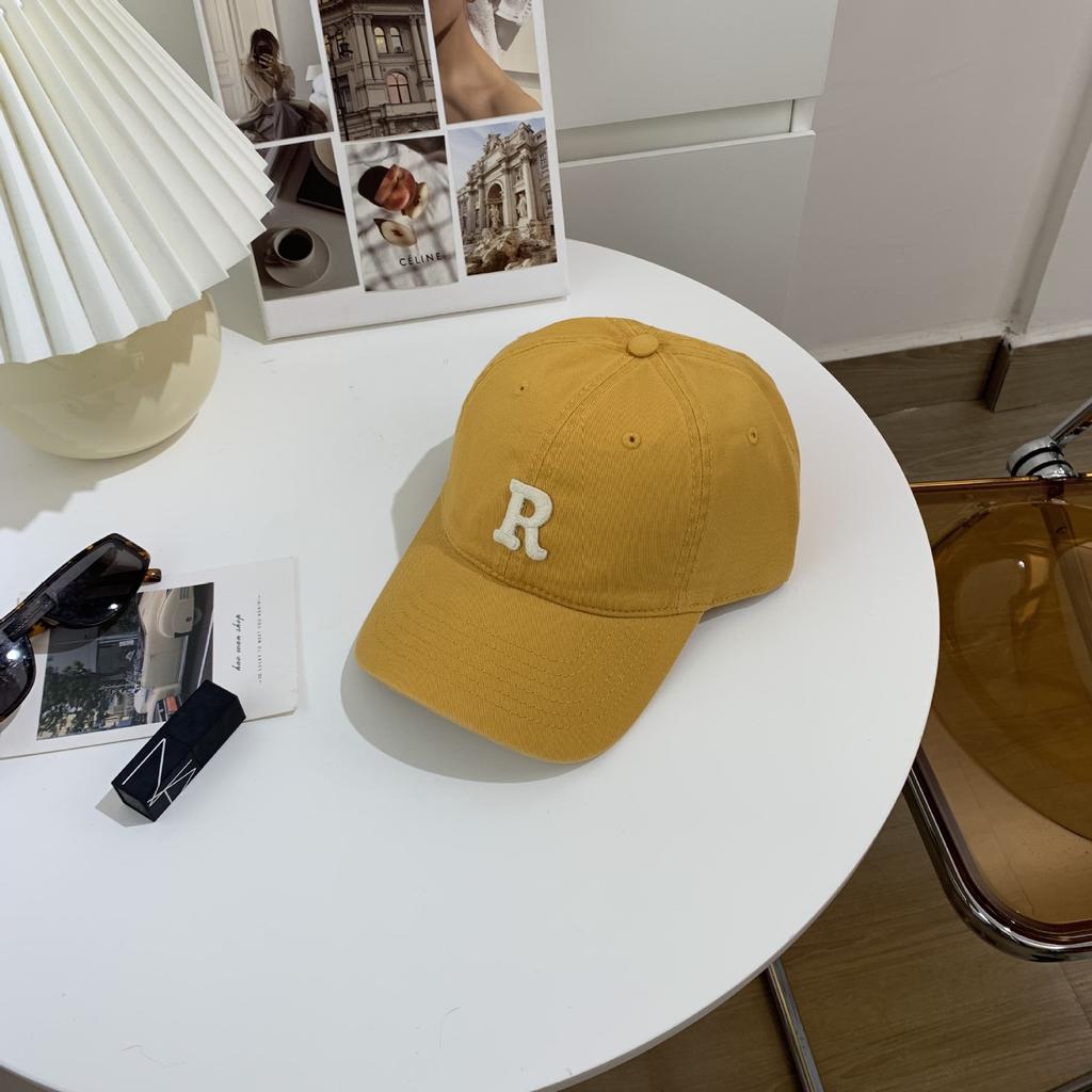 New Embroidery Letter R Baseball Cap Summer Solid Women Ponytail Hats Men Baseball Cap Cotton Outdoor Simple Visor Casual Cap
