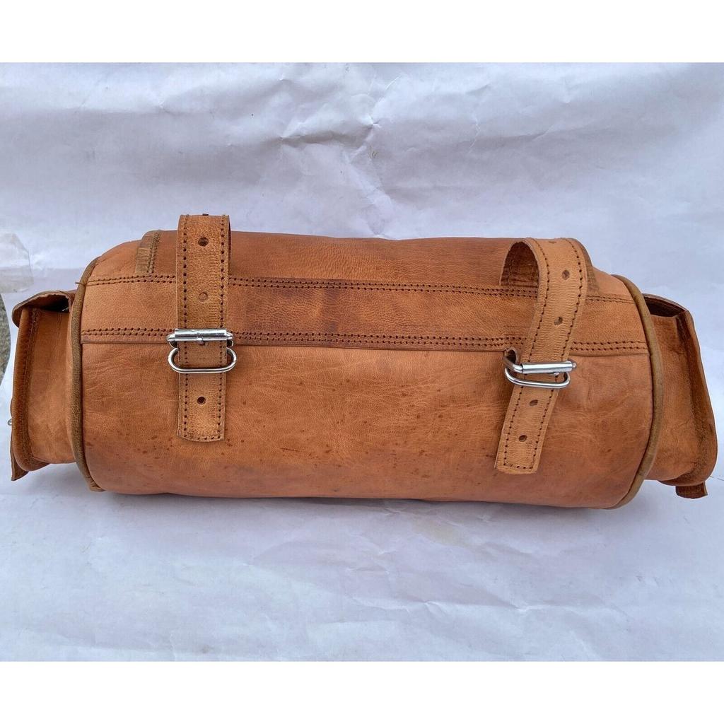 Torba na narzędzia w stylu vintage z koziej skóry. Torba do przechowywania przedniego widelca. Torba podsiodłowa