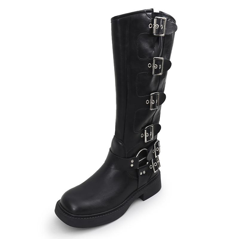 Retro Boots 2025 Autumn and Winter New Square Head Thick Heel Knight Boots Women's Casual Martin Boots Women's High Pass Boots Women