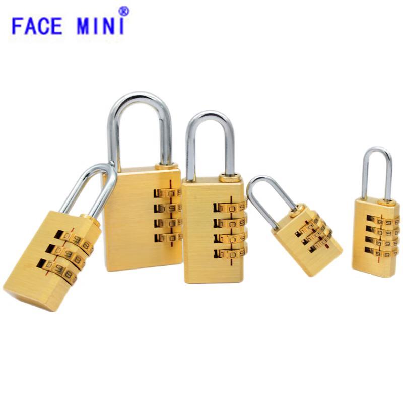 FACE MINI LRT-77 Brass 3-Wheel Combination Padlock Large