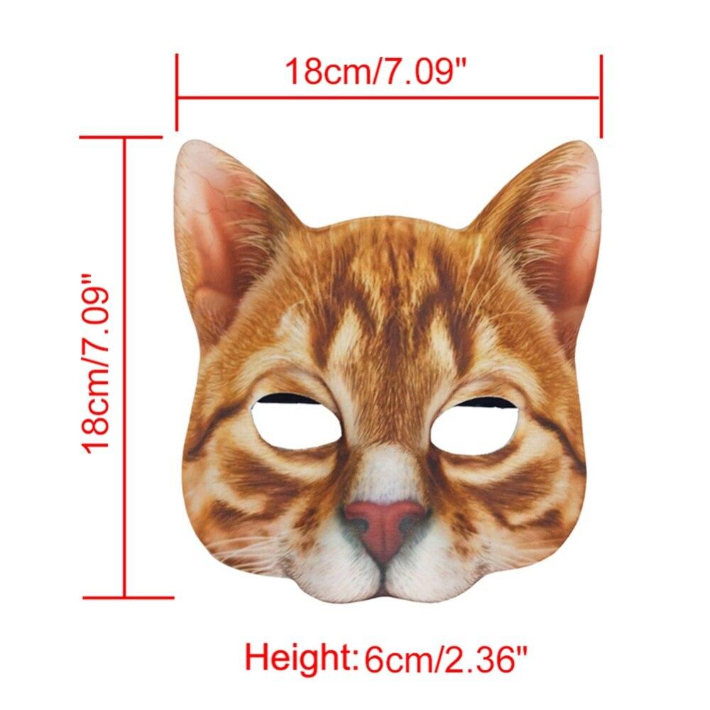 1pc Halloween Carnival Masquerade Digital Print Animal Cat Mask