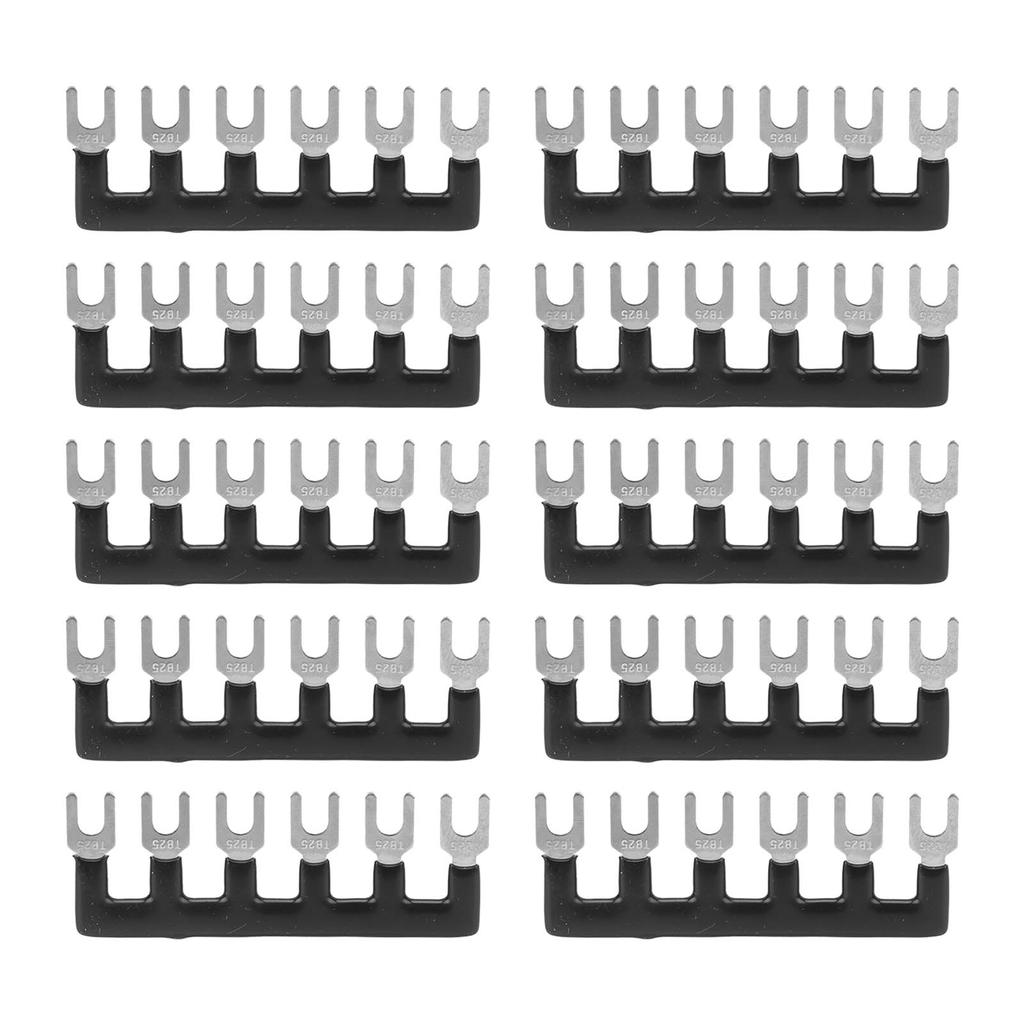 10Pcs Terminal Strip 400V 25A Red Copper Flame Retardant PVC Fork Type Terminal Blocks for Appliance Industry Power TB