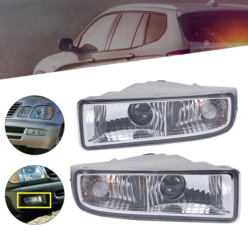 1-Pair Front Fog Lights Halogen Driving Lamp Front Bumper Lights for 1998-2007 Lexus LX470 Direct Durable Replacement