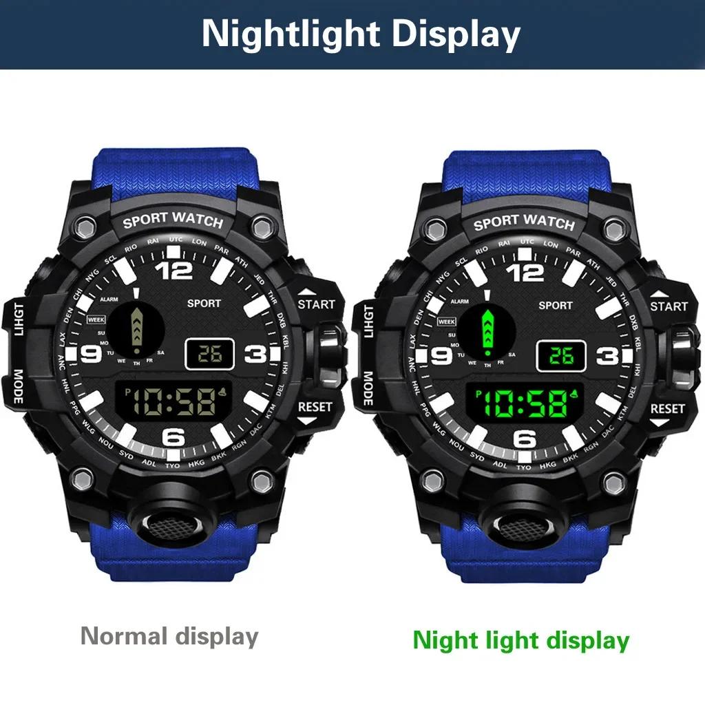 Men's Watch LED Digital Men Sport Watches Fitness Electronic Watch Multifunction Military Sports Watches Clock Kids Gifts