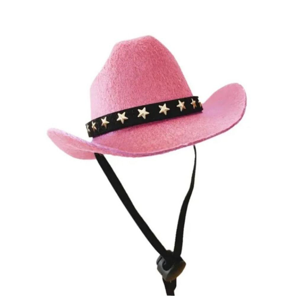 Non-woven Dog Costume Top Hat Adjustable Cat Headwear Pets Star Cowboy Hat  Pet Party
