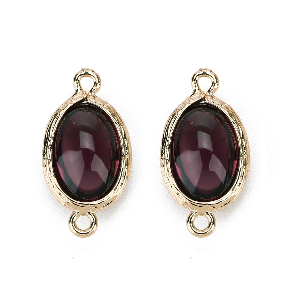 5Pcs/Lot 12×23mm Glass Pendant Smooth Colored Double Hole 2mm Pendant For Women's Earrings Making Diy Charm Bracelet Supplies