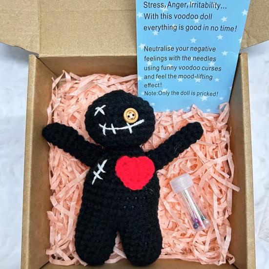 Positive Voodoo Doll Inspirational Handmade Crochet Doll Gifts Emotional Support