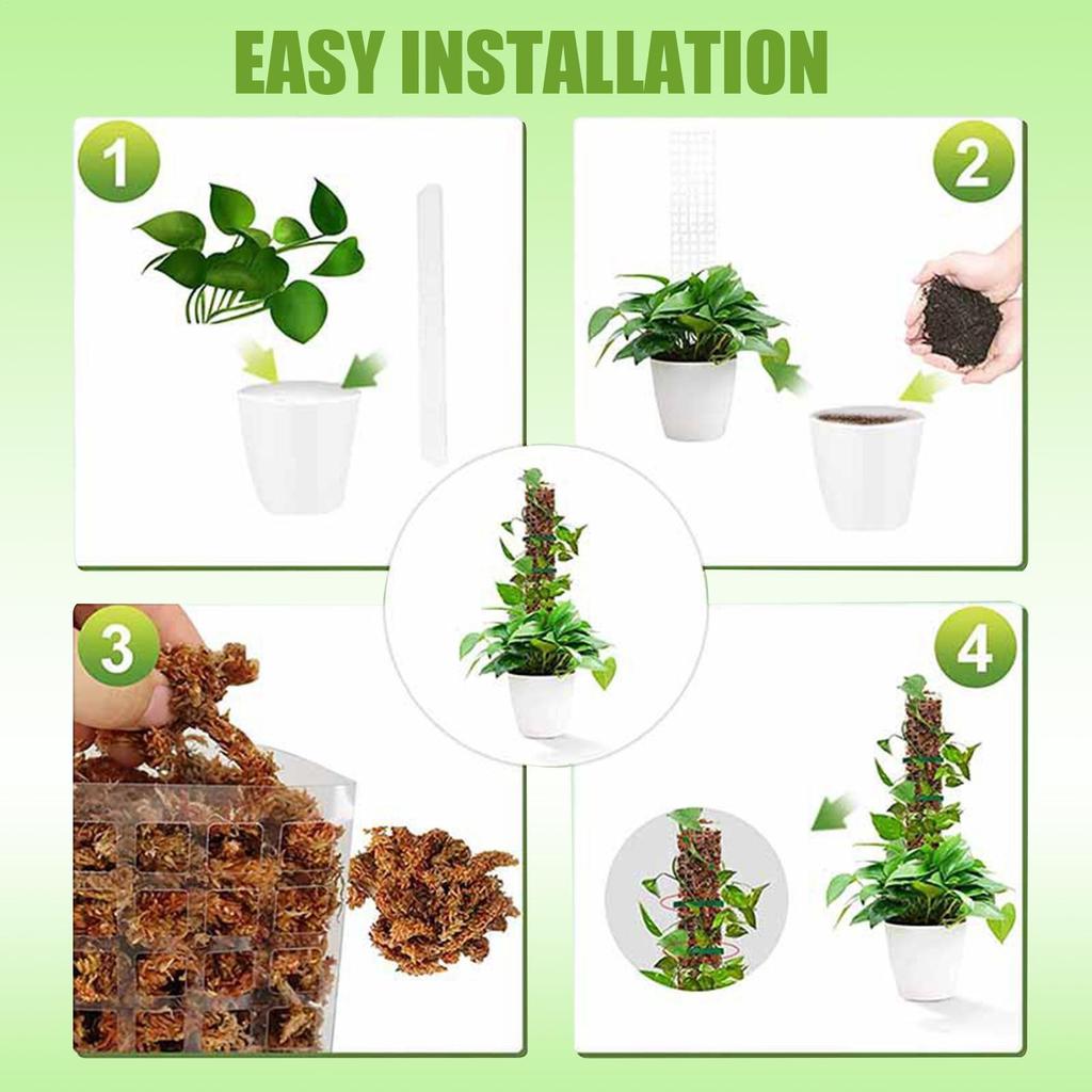 Monstera Moss Pole Plant Support Poles Garden Growth Stake Plastic Moss Pole for Plants Monstera for Indoor Climbing Plants