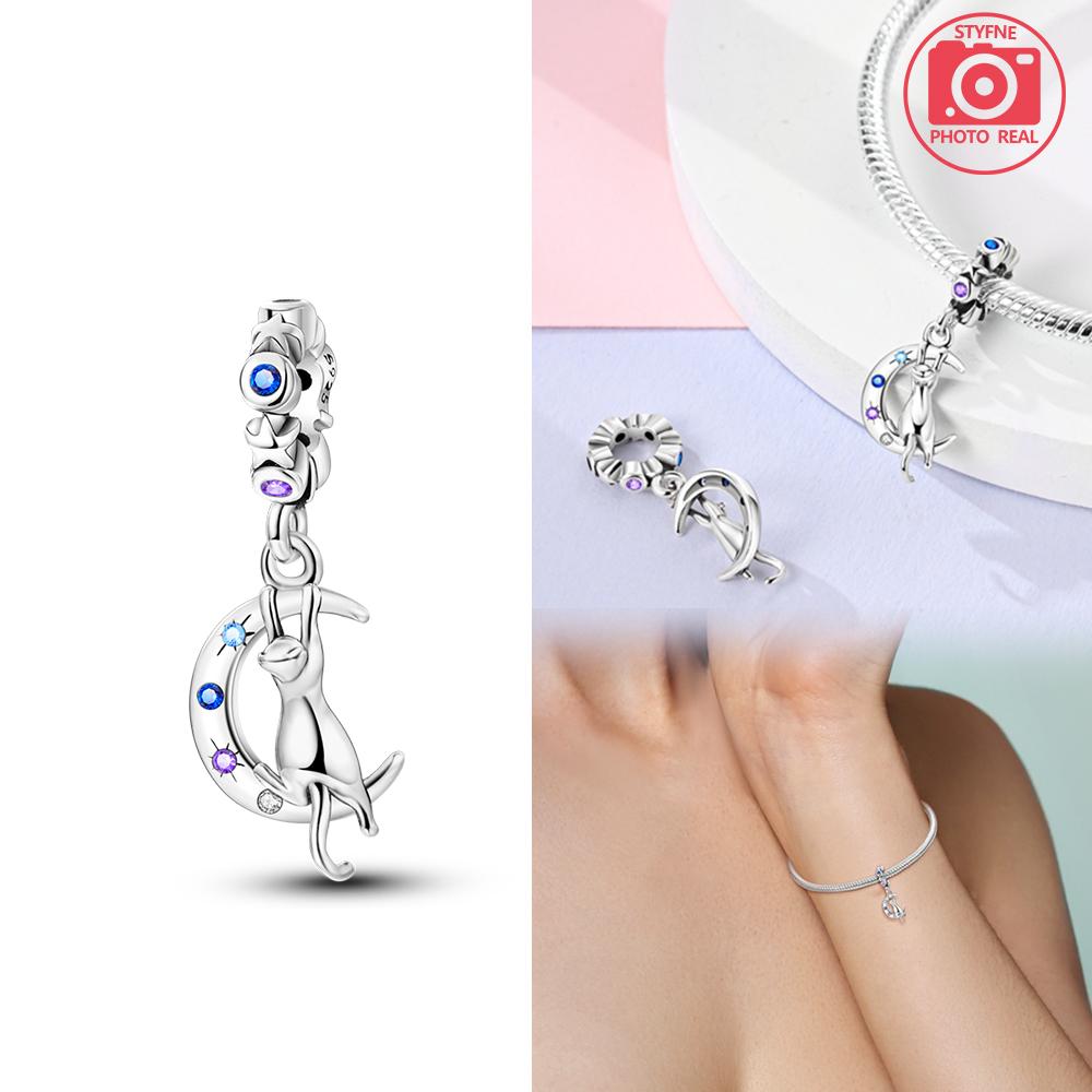 Copper Colour Star & Moon Couple Charms Fit Charms Copper Colour Original Bracelet For Jewelry Making