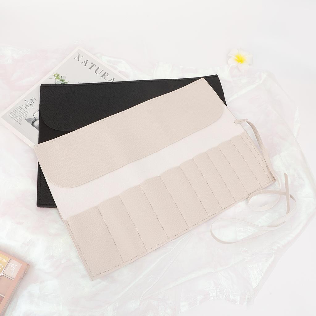 Aufrollbarer Make-up-Pinselhalter, Make-up-Pinsel-Organizer, Reise-Make-up-Pinsel-Tasche Kosmetiktaschen Beutel für Damen Augenbrauenpinsel