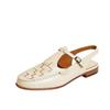 Fashion Closed Toe Sandals Flat Summer Shoes Woman Suit Female Beige Large Size Breathable Round Without Low Black Big Fashion 2025 Girl